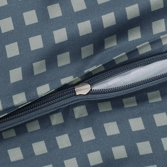 Bamboe beddengoed olijf/grijs geruit