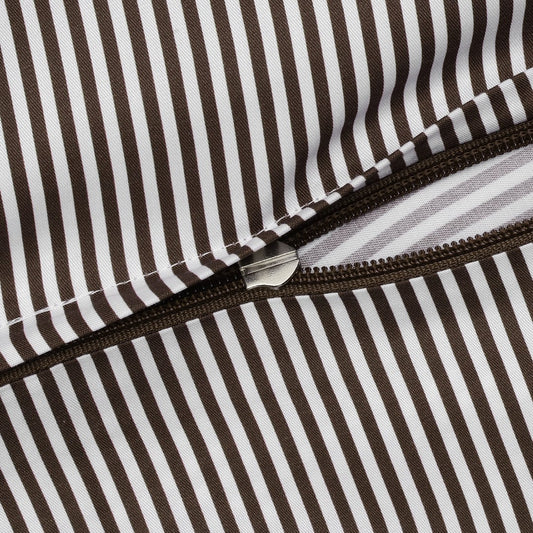 Bamboe beddengoed wit/bruin gestreept