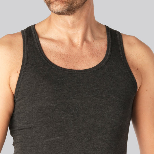 Nauwsluitend bamboe onderhemd in antracietgrijs voor heren