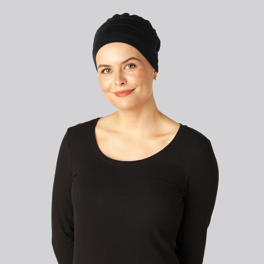 Klassieke bamboe tulband in zwart voor dames