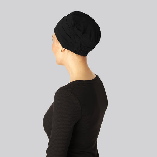 Klassieke bamboe tulband in zwart voor dames