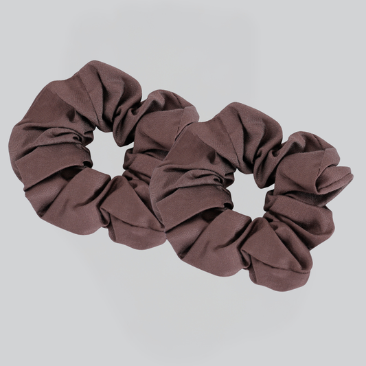 Bambus scrunchies 2-pak i kastanje