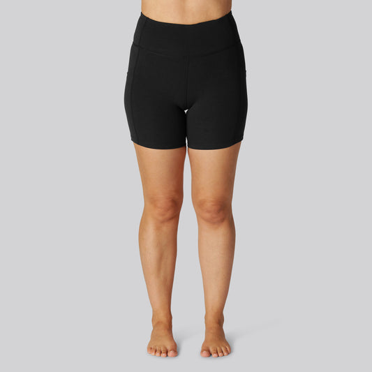 Bamboe fitnessshorts in zwart voor dames