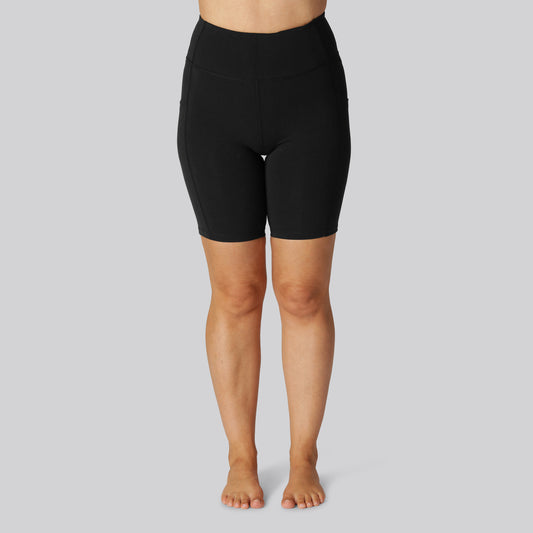 Bamboe fitnessshorts in zwart voor dames