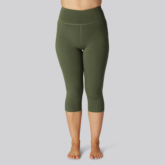 Bamboo fitness 3/4 legging in groen voor dames