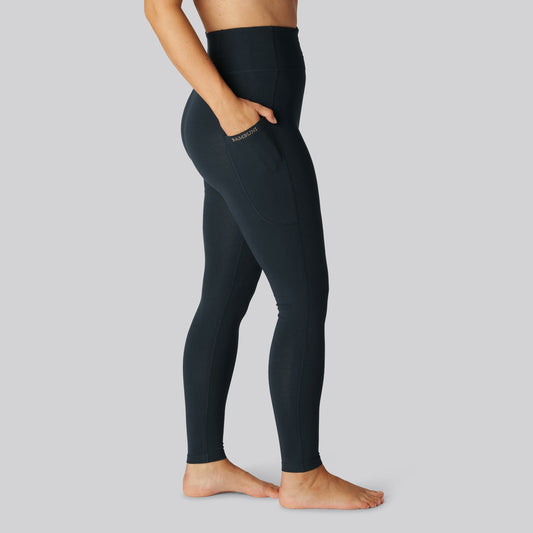 Bamboe fitnesslegging in marineblauw voor dames