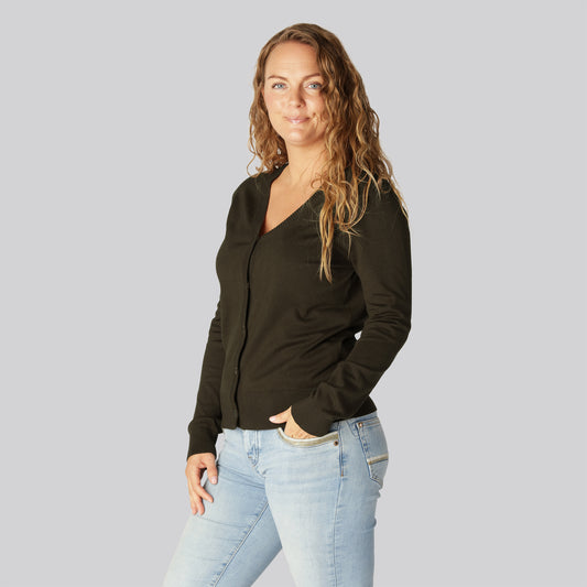 Bamboe vest in bruin voor dames