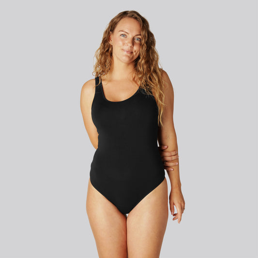 Bamboe bodystocking in zwart voor dames