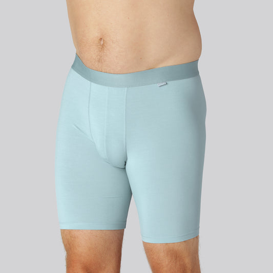 Bamboe onderbusteband met extra beenlengte in lichtblauw voor mannen