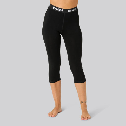 Bamboe 3/4 legging in zwart voor dames
