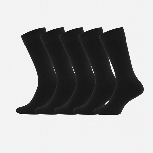 Bamboe sokken in zwart voor dames, 5 stuks