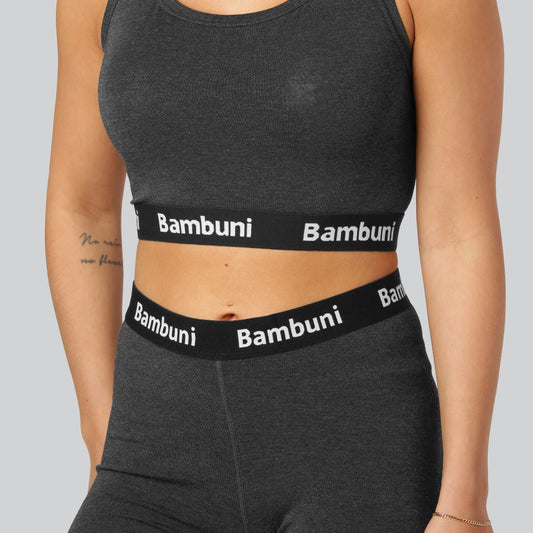 Bamboe top in antracietgrijs voor dames