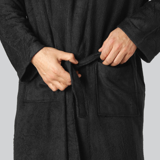 Bamboe badjas in zwart voor heren