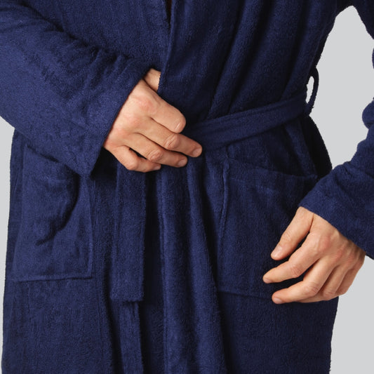 Bamboe badjas in blauw voor heren