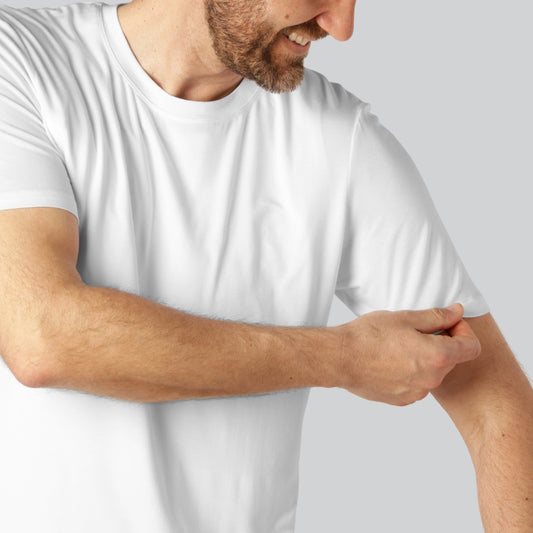 Bamboe T-shirt met ronde hals in wit voor heren