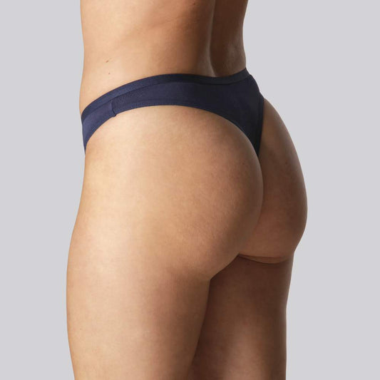 Bamboe teenslipper in marineblauw