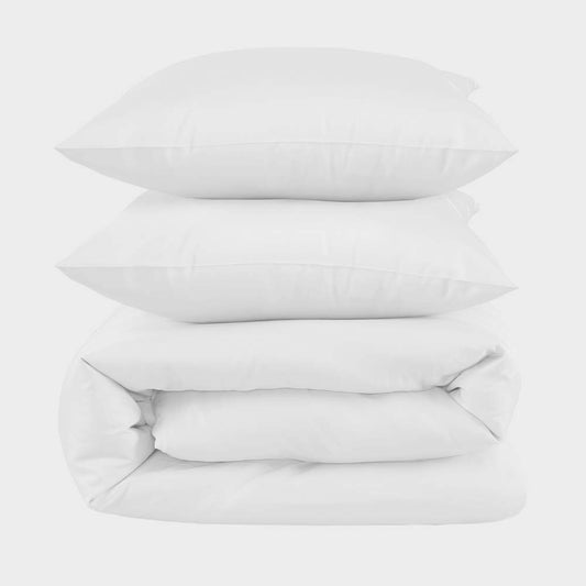 Bamboe tweepersoonsbedlinnen in wit van Bambuni