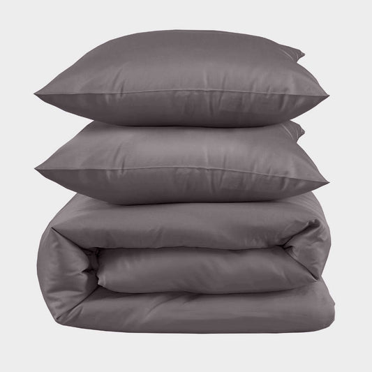 Bamboe tweepersoonsbed in colagrijs van Bambuni