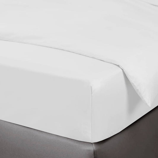 Bamboe hoeslaken in wit