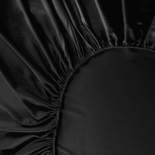 Bamboe hoeslaken in zwart