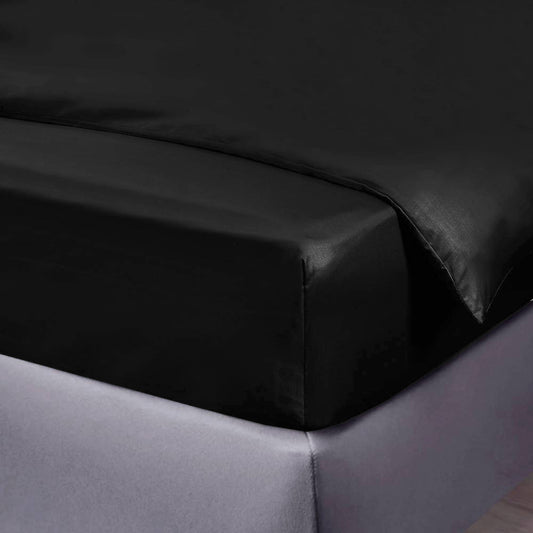 Bamboe hoeslaken in zwart