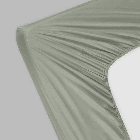 Bamboe hoeslaken in olijfgroen