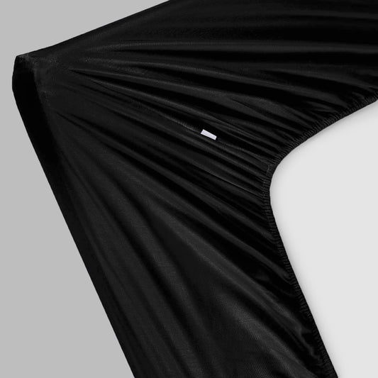 Bamboe hoeslaken in zwart