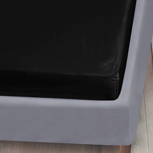 Bamboe hoeslaken in zwart