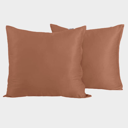Bamboe kussensloop 60x63 cm in donkeroranje