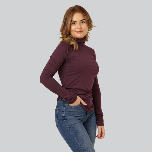 Bamboe coltrui in bordeauxrood voor dames