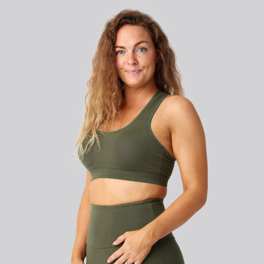 Bambus fitness bh grøn damer