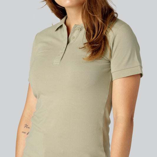 Bamboe polo's in zandkleur voor dames