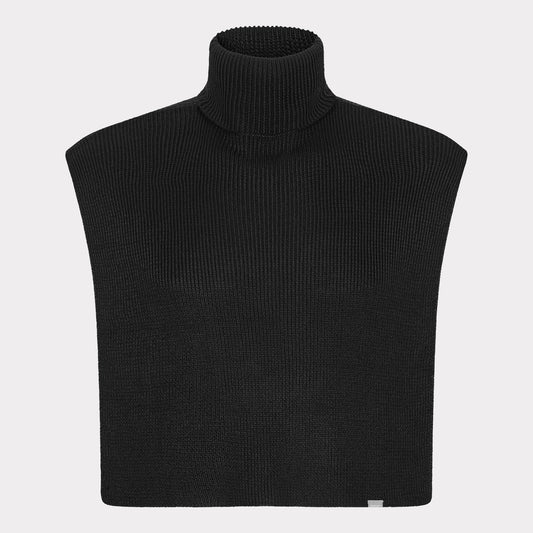 Nekwarmer van gebreide bamboe in zwart