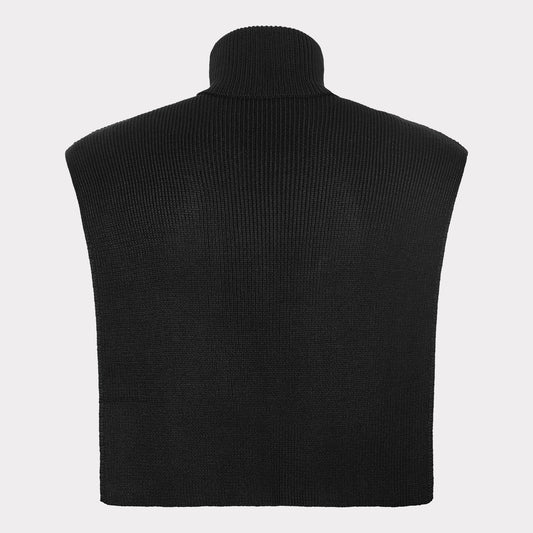 Nekwarmer van gebreide bamboe in zwart