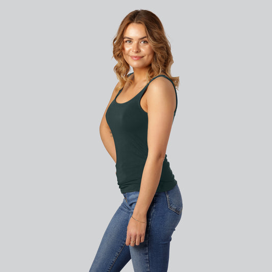 Bambuni top met brede bandjes in groen