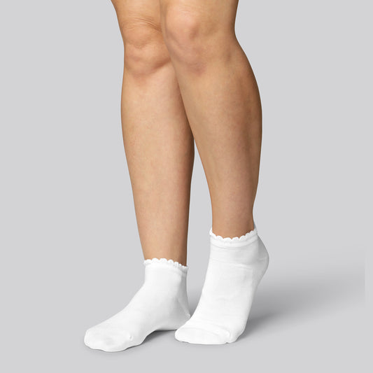 Witte bamboe enkelsokken voor dames