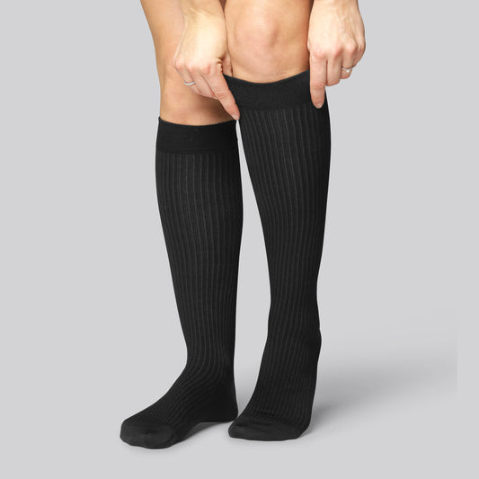 Bamboe compressiekousen in zwart voor dames