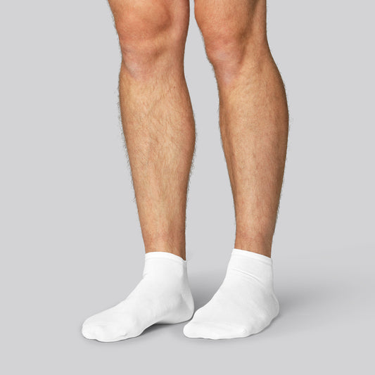 Witte bamboe enkelsokken voor heren