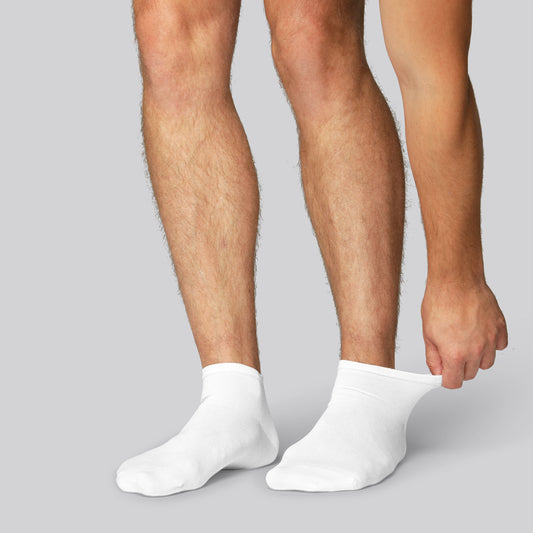 Witte bamboe enkelsokken voor heren