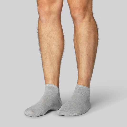 Bamboe enkelsokken in grijs voor heren