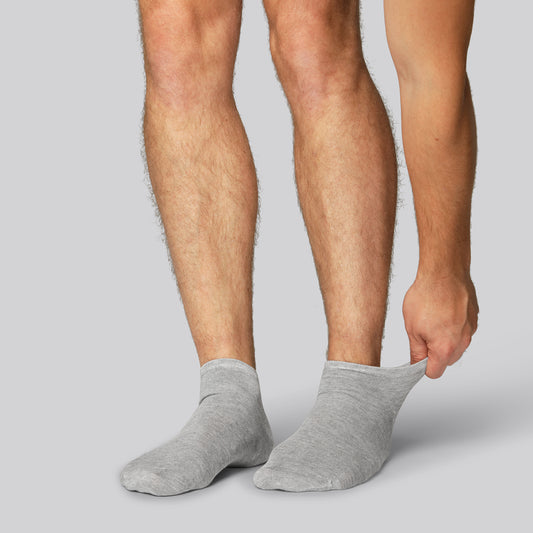 Bamboe enkelsokken in grijs voor heren