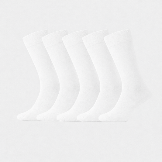 Bamboe sokken in wit voor dames, 5 stuks
