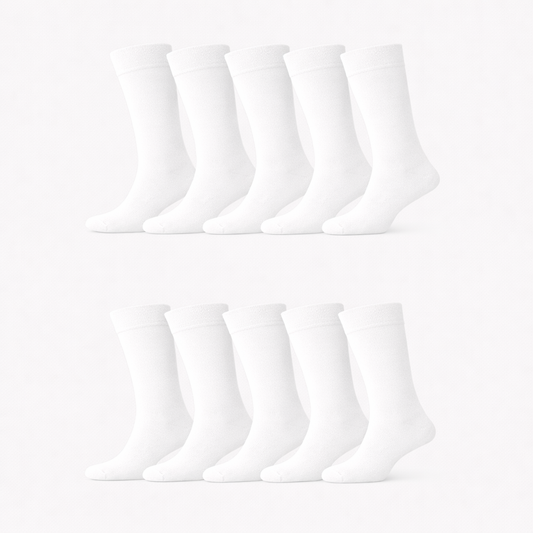 Witte bamboesokken voor dames, 10 stuks per verpakking