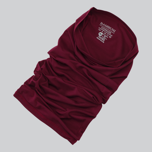 Bamboe nekwarmer in bordeauxrood