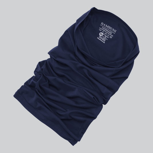 Bamboe nekwarmer in blauw