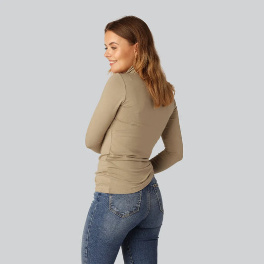 Bamboe coltrui in zandkleur voor dames