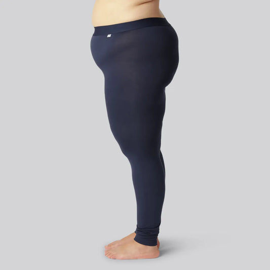 Bamboe legging in marineblauw met marineblauwe elastische band voor dames
