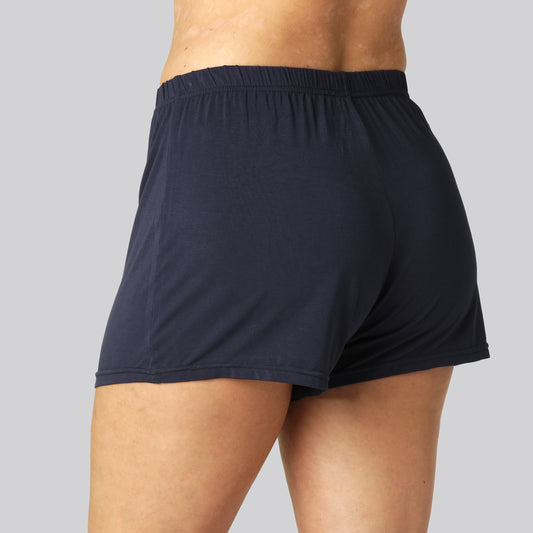 Bamboe nachtshorts in marineblauw voor dames
