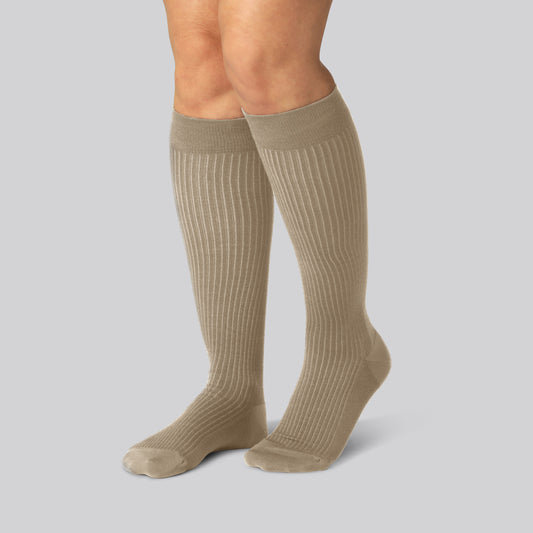 Bamboe steunkousen in beige voor dames