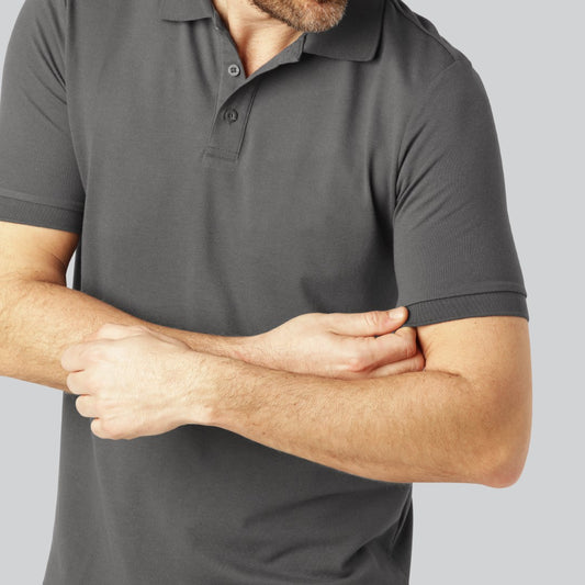 Bamboe polo in donkergrijs voor heren